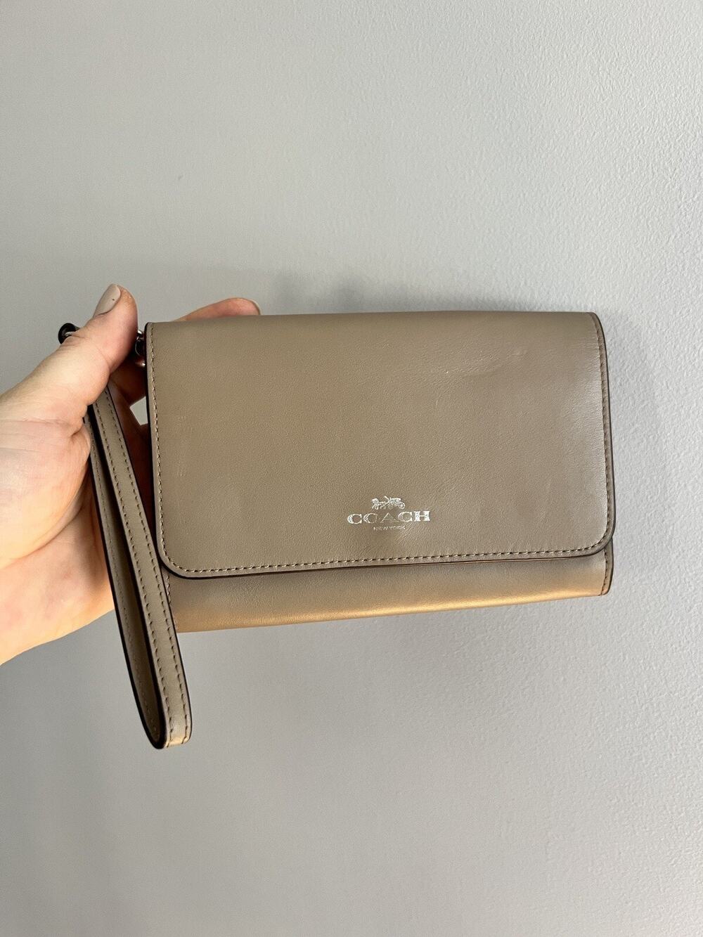 Coach leather wristlet wallet